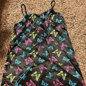 Art class (target) 7/8 black silk dress with butterflies